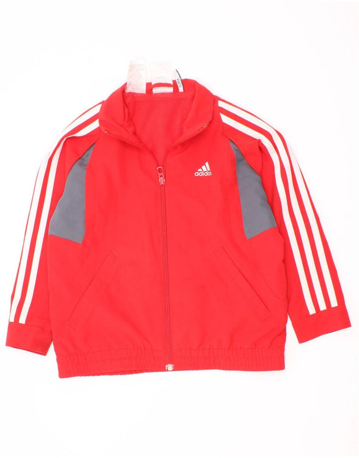 Adidas Boys Climalite træningsdragt topjakke 4-5 år Rød Colourblock