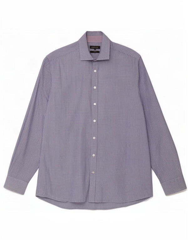 Jaeger Herre Classic Fit skjorte størrelse 16 1/2 Large Blue Pinstripe Cotton