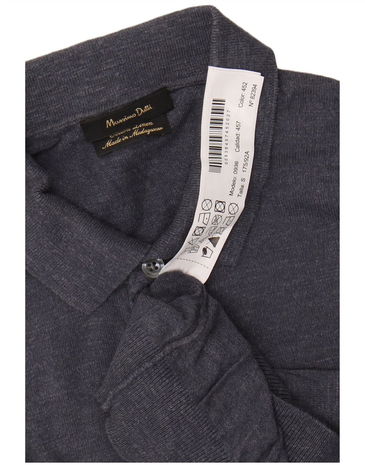 MASSIMO DUTTI Herre kortærmet polo-hals sweater lille marineblå
