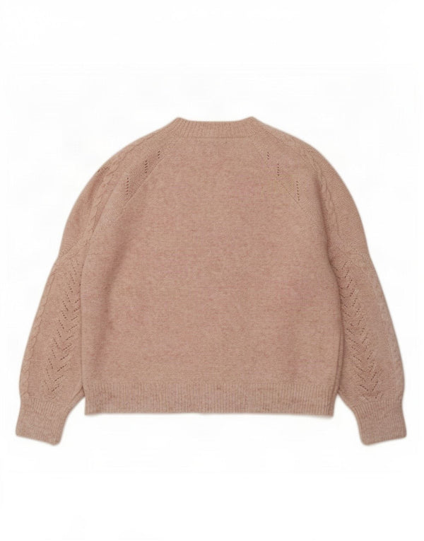Marks & Spencer Womens Crew Neck Jumper Sweater UK 12 Medium Pink Flecked