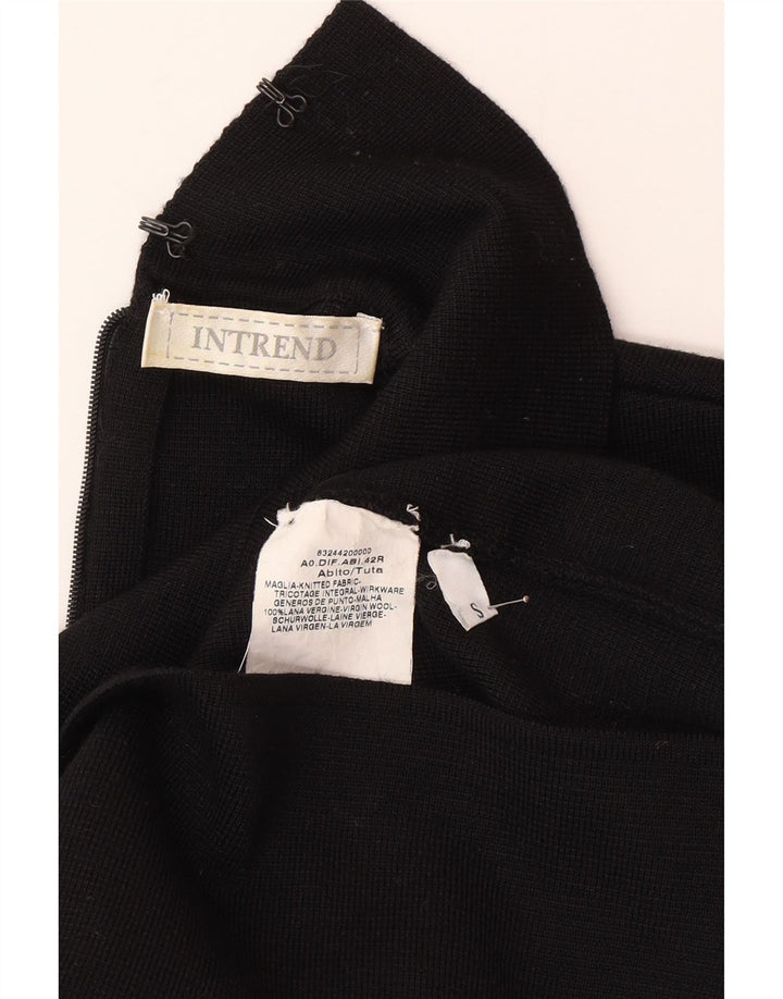 Intrend Dame Ærmeløs Jumper Dress UK 10 Small Black Wool