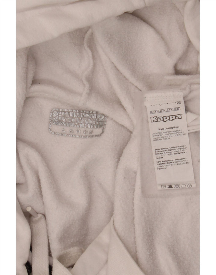 KAPPA Grafisk hættetrøje til mænd, stor hvid bomuld