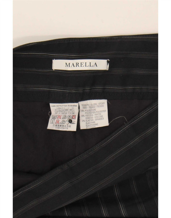 Marella Dame Mini Nederdel UK 12 Medium W32 Marineblå Nålestribet Polyester