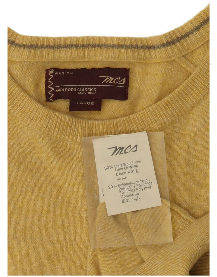 Marlboro Classics Herre Boat Neck Jumper Sweater Stor Gul Uld