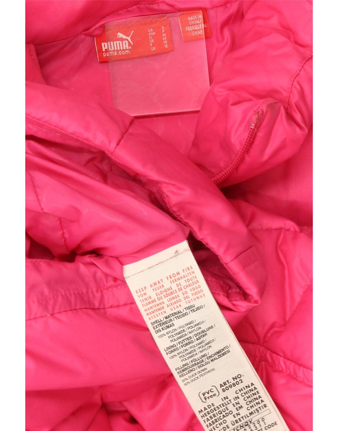 Puma Dame Polstret Gilet UK 10 Small Pink Nylon