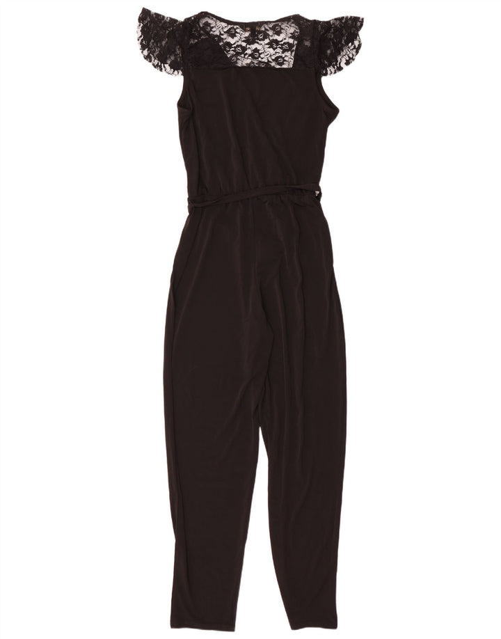 Lipsy Dame Kortærmet Jumpsuit UK 10 Small Black Polyester
