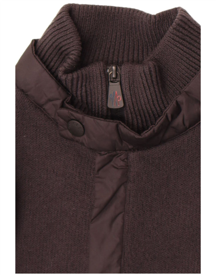 Moncler Herre Zip Neck Jumper Sweater Stor Grå Uld