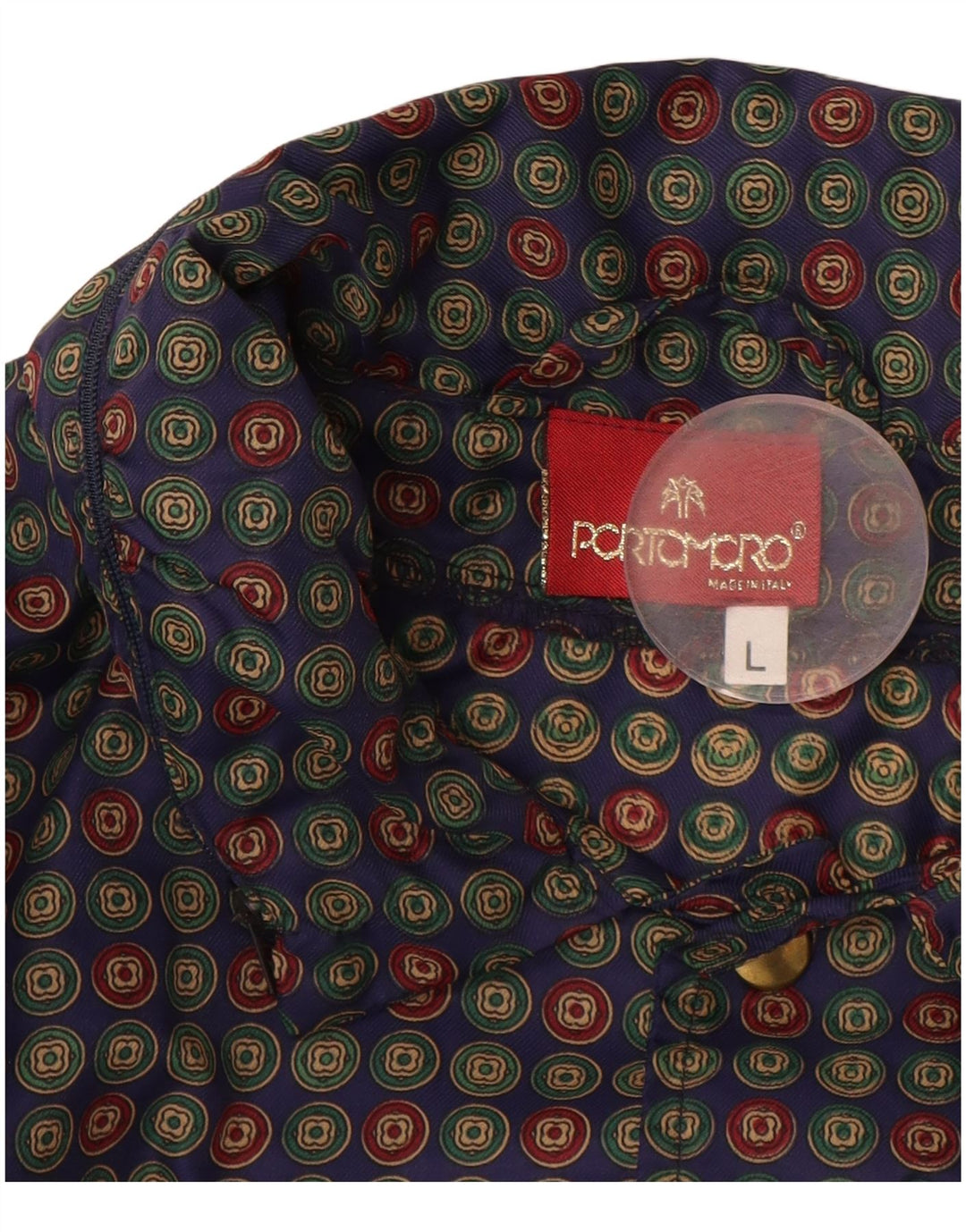 VINTAGE Herre Oversized Bomber Jacket UK 40 Large Blue Polka Dot