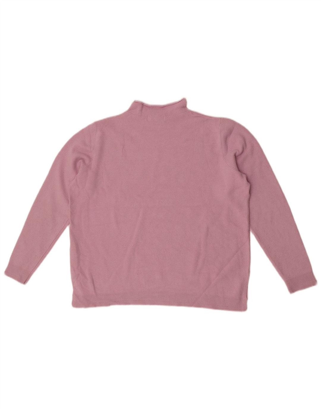 Marks & Spencer Dame Turtle Neck Jumper Sweater UK 14 Large Pink Viscose
