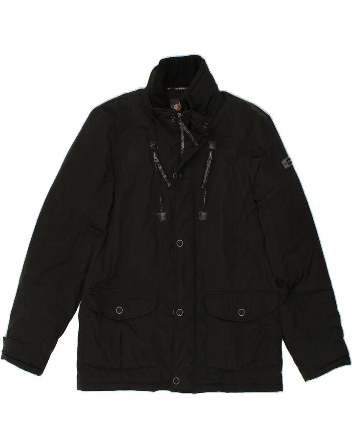 CANADIENS Mens Windbreaker Jacket IT 48 Medium Black Polyester Vintage Canadiens and Second-Hand Canadiens from Messina Hembry 