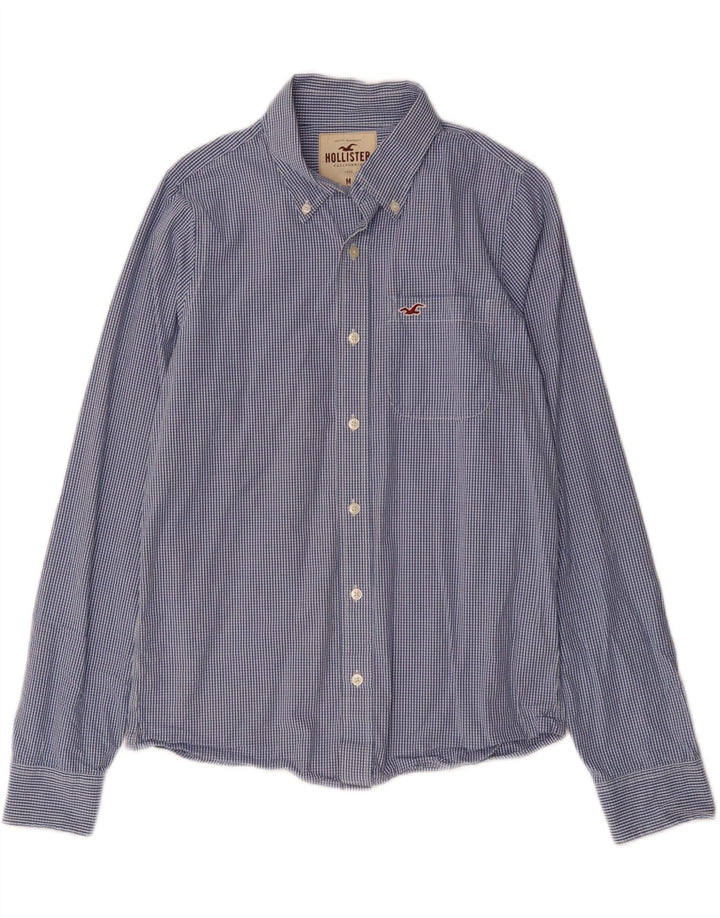 HOLLISTER Mens Shirt Medium Blue Gingham Cotton