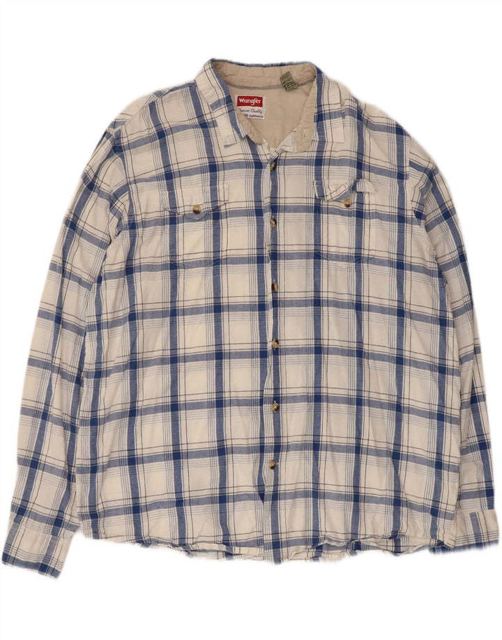 Wrangler herreskjorte 2XL hvid ternet bomuld