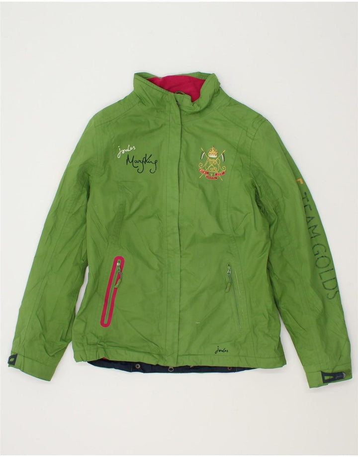 JOULES Womens Graphic Windbreaker Jacket UK 10 Small Green Polyester Vintage Joules and Second-Hand Joules from Messina Hembry 