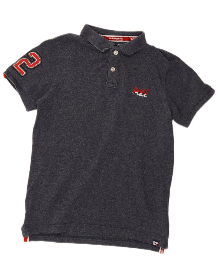 Superdry Grafisk poloshirt til mænd Stor marineblå bomuld