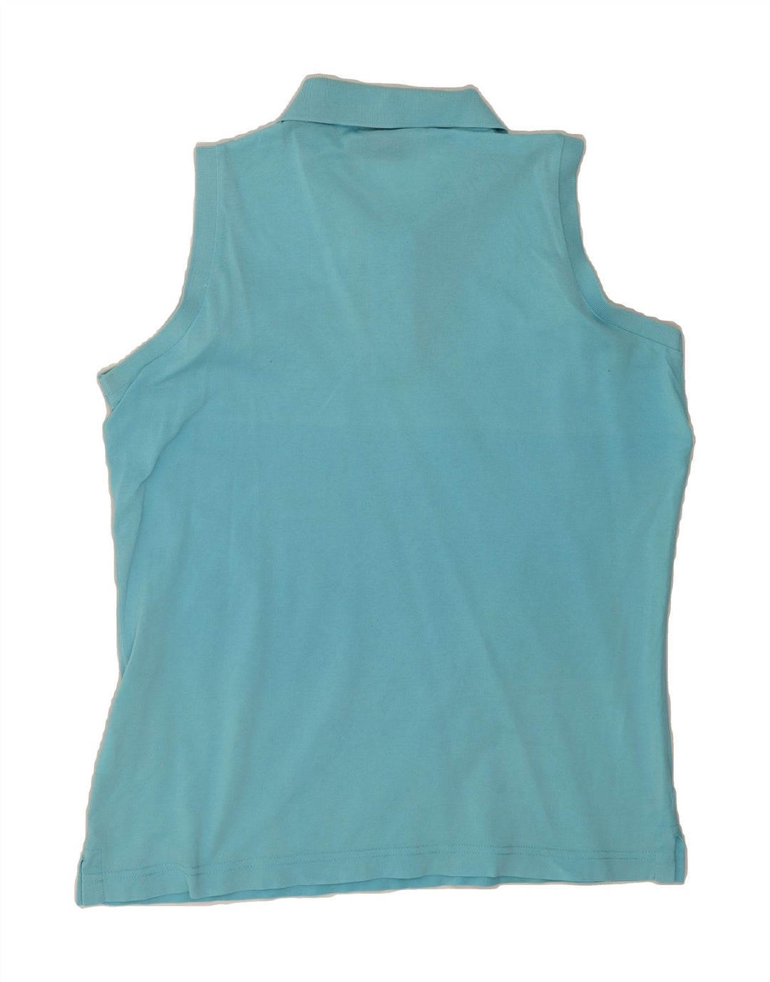 CHAMPION Womens Sleeveless Polo Shirt UK 14 Medium Blue Cotton Vintage Champion and Second-Hand Champion from Messina Hembry 