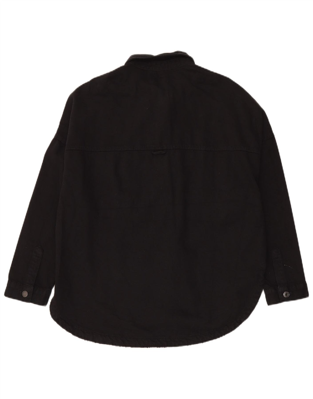 Zara Dame Oversized Denim Shirt UK 10 Small Black Bomuld