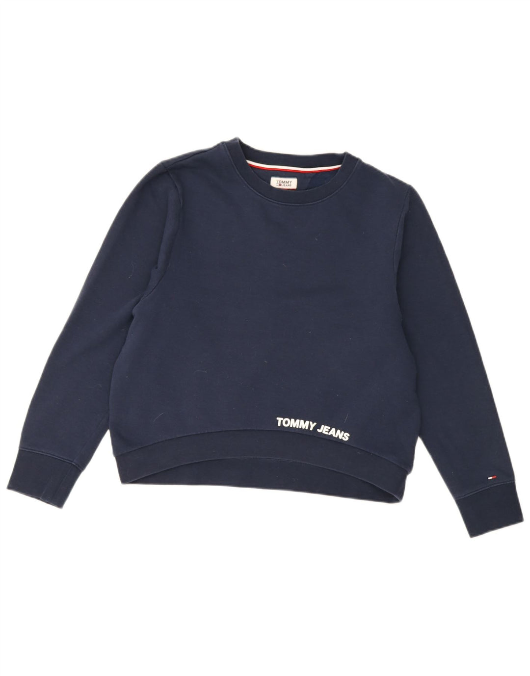 Tommy Hilfiger Dame Oversized Sweatshirt Jumper UK 10 Small Navy Blue