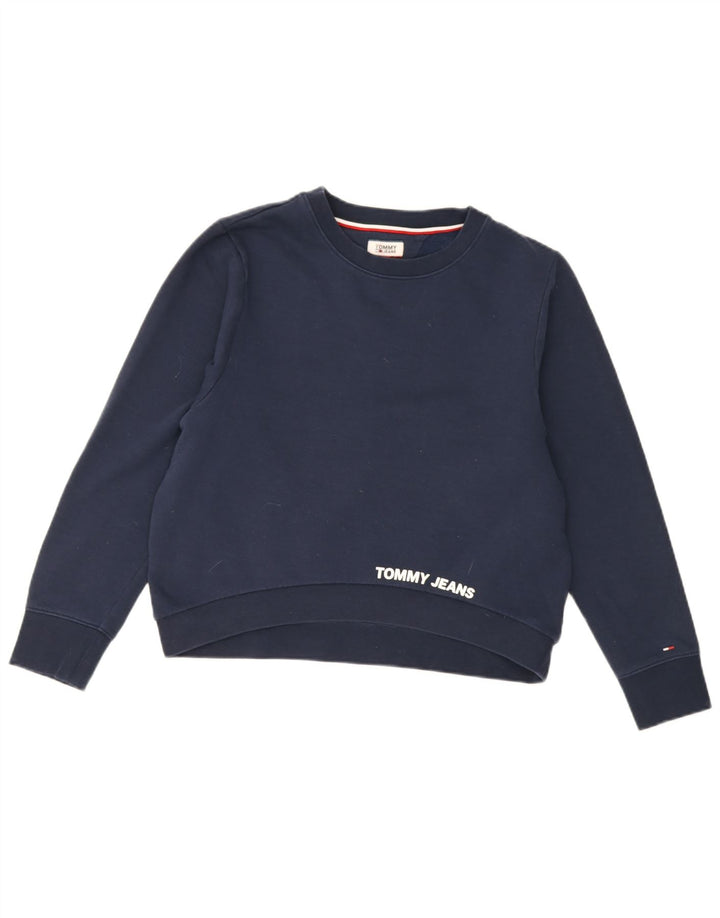 Tommy Hilfiger Dame Oversized Sweatshirt Jumper UK 10 Small Navy Blue