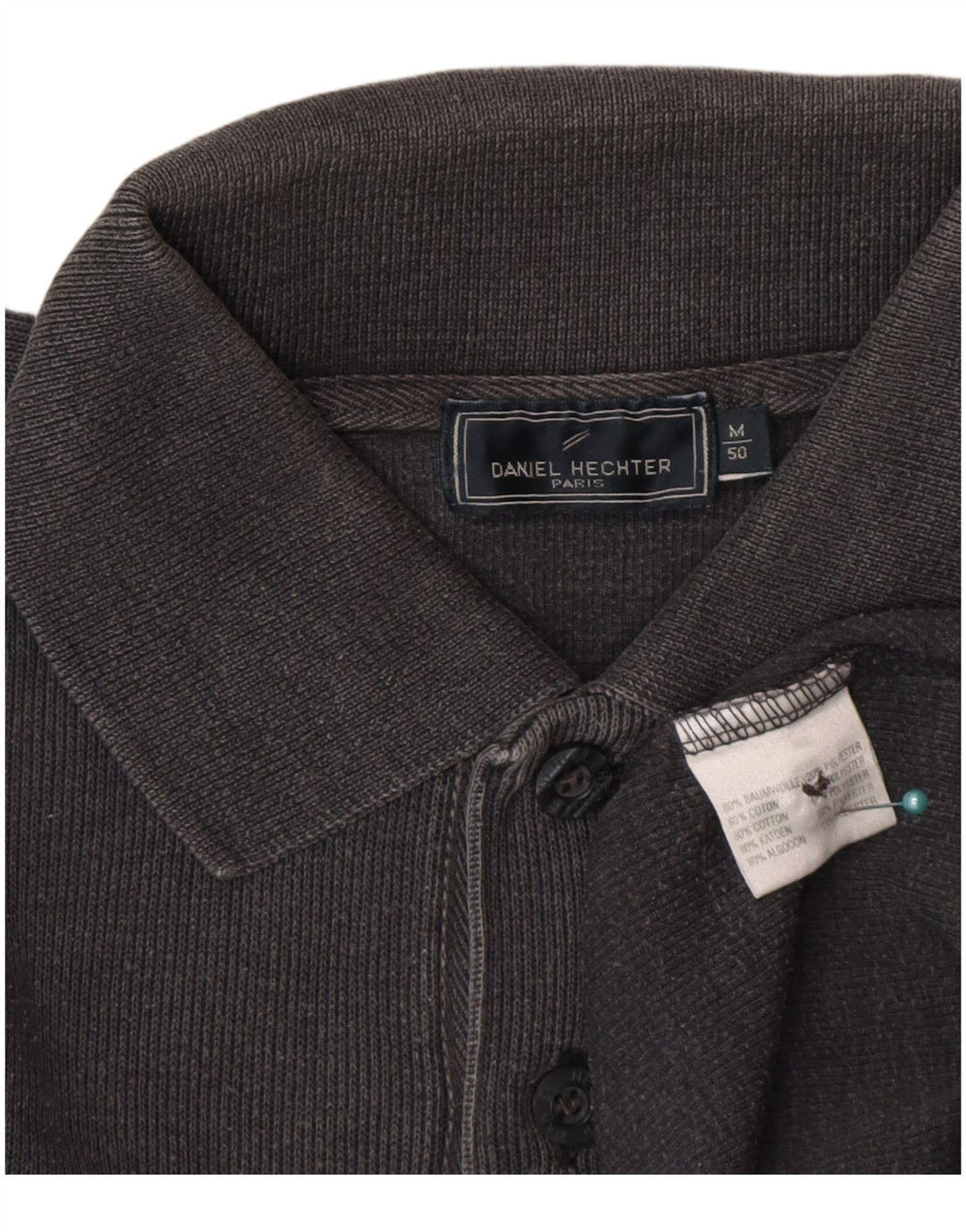 Daniel Hechter Herre Polo Neck Jumper Sweater IT 50 Medium Grå Bomuld