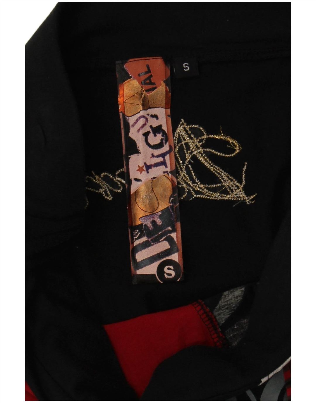 Desigual Kvinders Grafisk Asymmetrisk Nederdel Lille W27 Sort