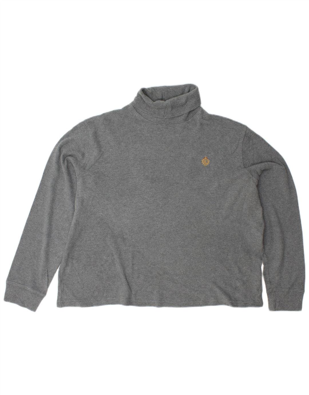 RALPH LAUREN Dame Rullehals sweater UK 18 XL Grå Bomuld