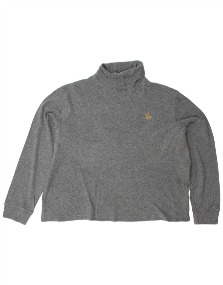 RALPH LAUREN Dame Rullehals sweater UK 18 XL Grå Bomuld