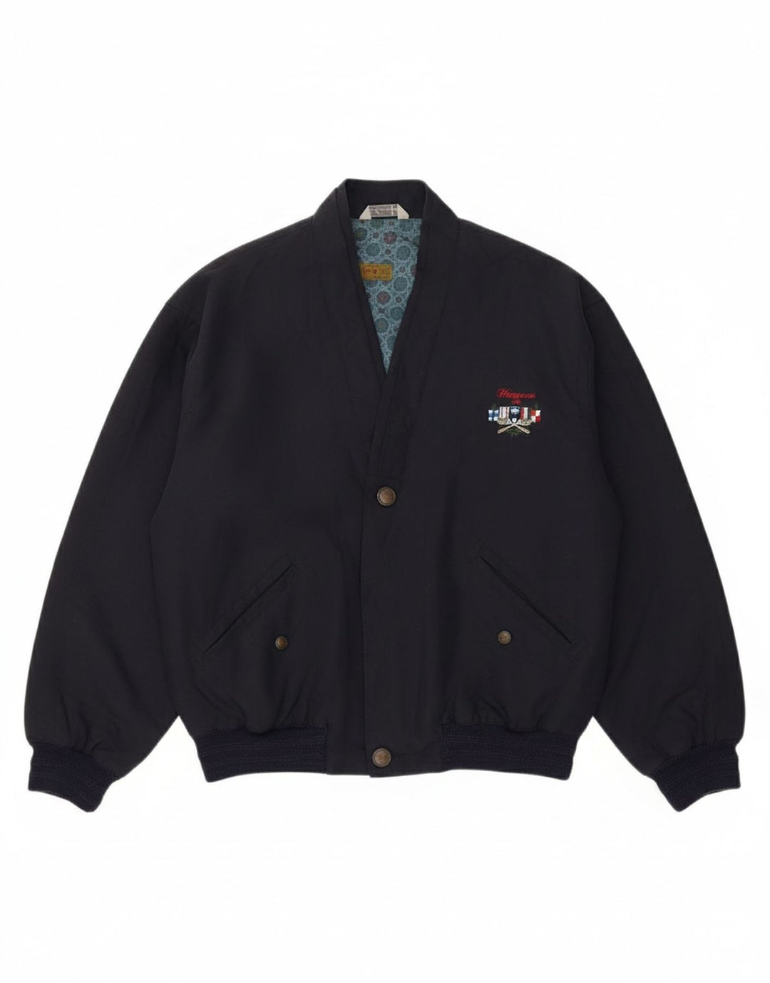 WAMPUM Boys Bomber Jacket 15-16 Years XL Navy Blue Polyester