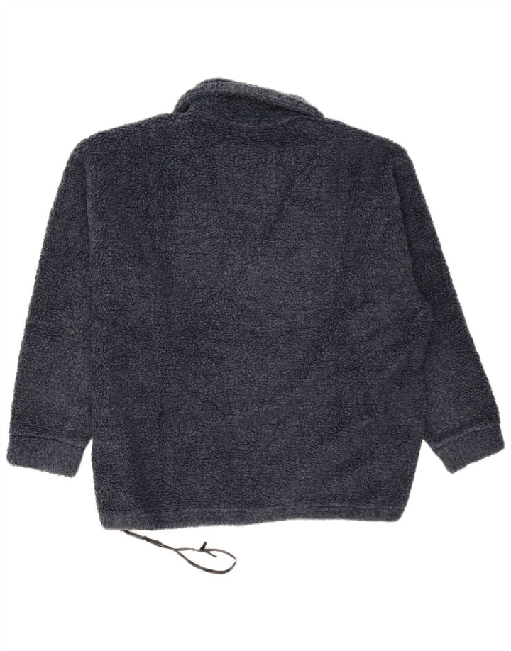 Belfe Herre Oversized grafisk Polo Neck Fleece Jumper Medium Navy Blue