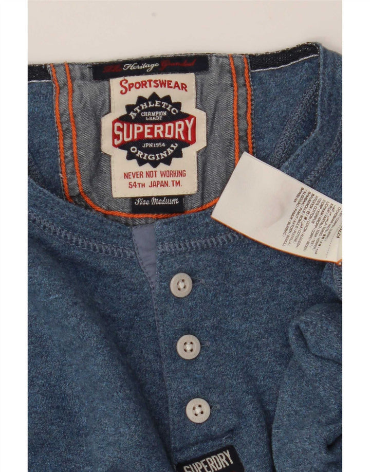 Superdry Herre Top Langærmet Medium Blå Bomuld