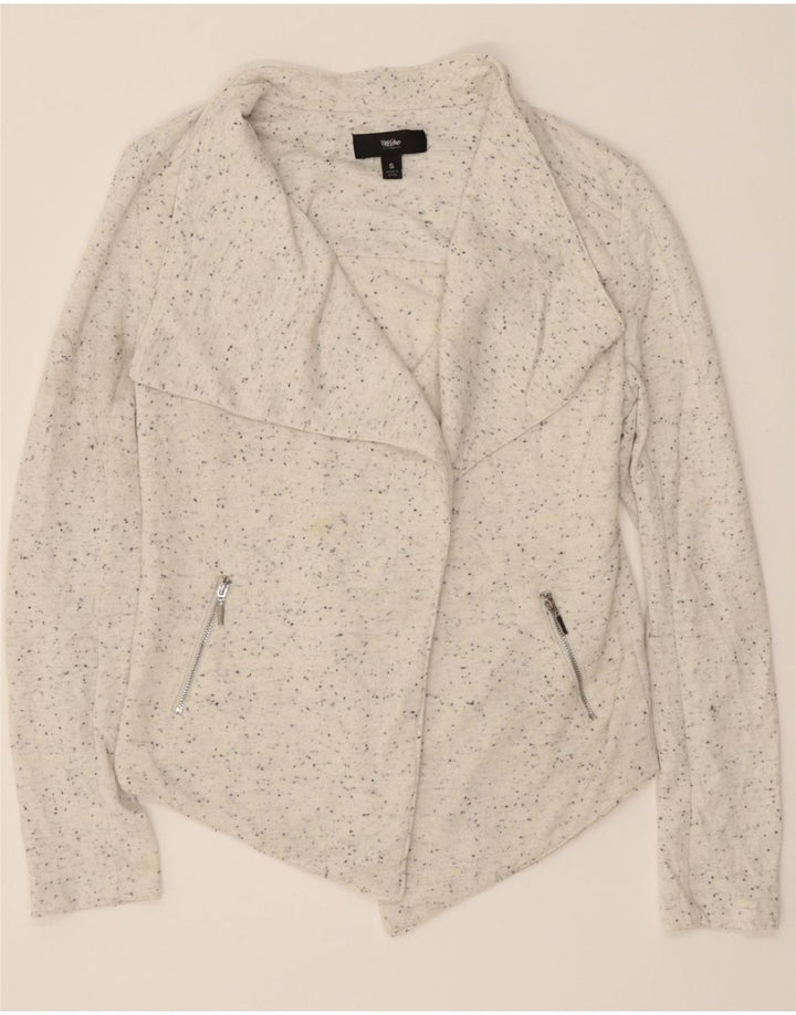 MOSSIMO Womens Open Cardigan Sweater UK 10 Small Grey Flecked Polyester Vintage Mossimo and Second-Hand Mossimo from Messina Hembry 