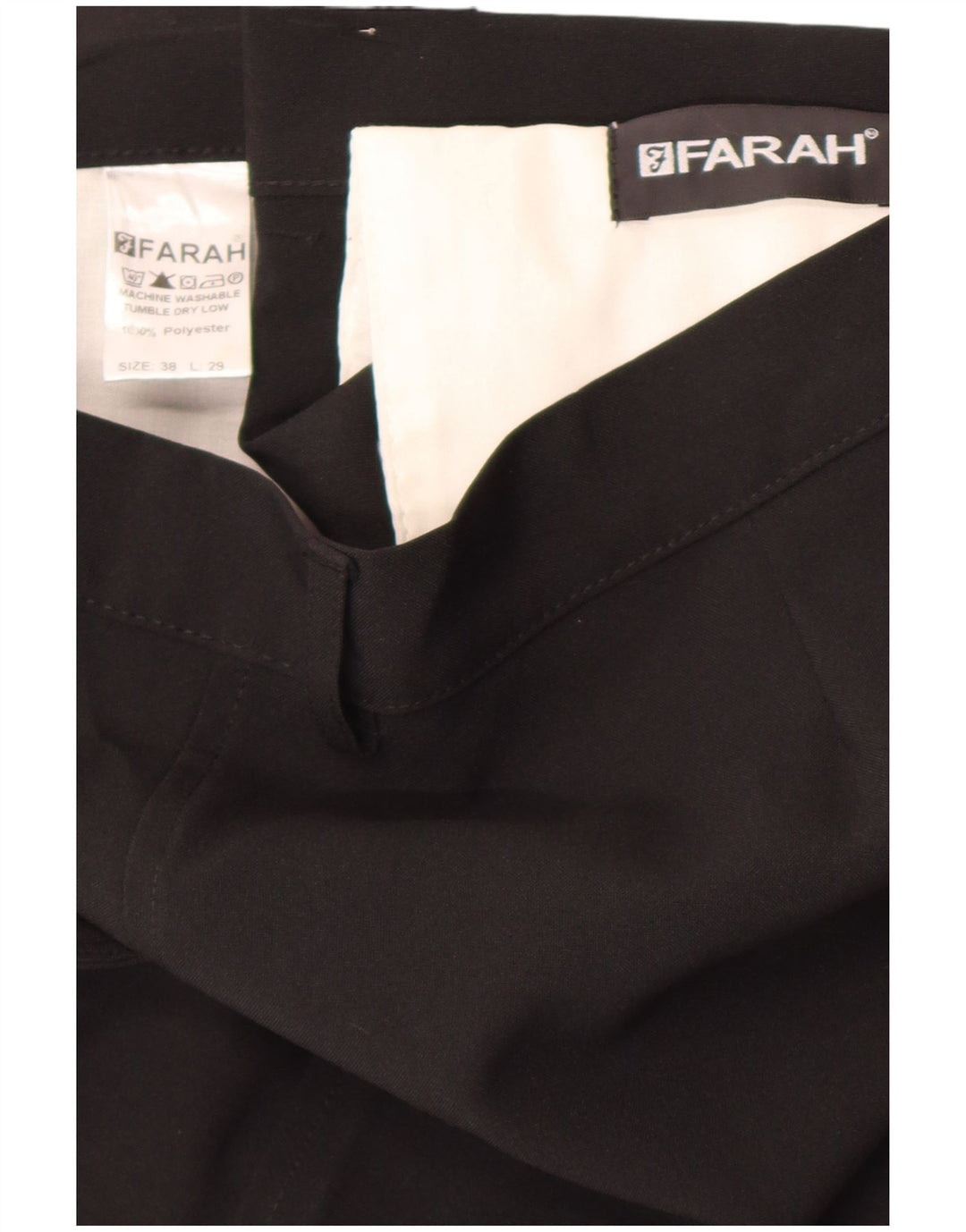 Farah Straight Casual Bukser til mænd W38 L29 Sort polyester