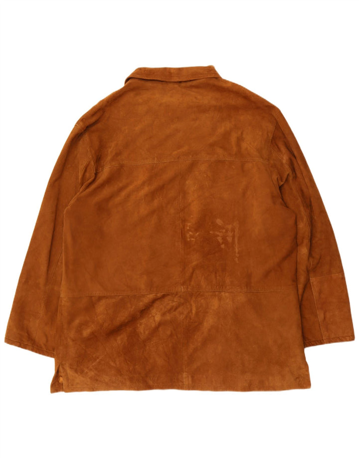 Vintage herre ruskindsjakke str. 62 4XL brunt læder