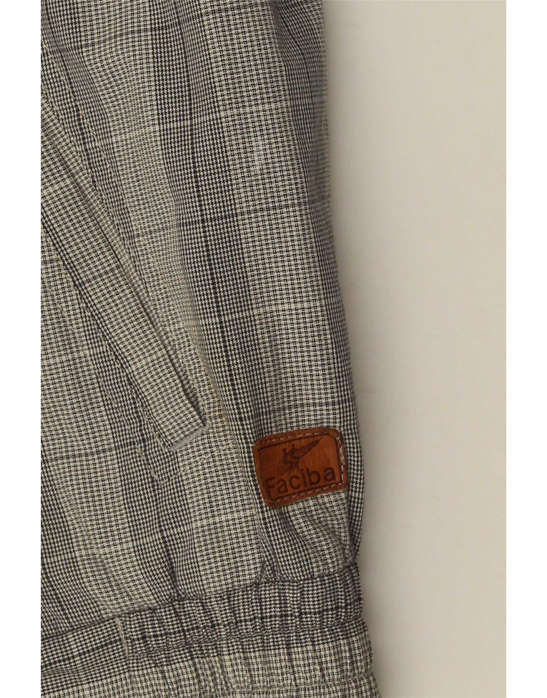Faciba Herre Military Bomber Jacket UK 38 Medium Grey Check