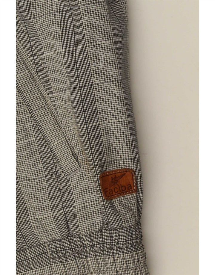Faciba Herre Military Bomber Jacket UK 38 Medium Grey Check
