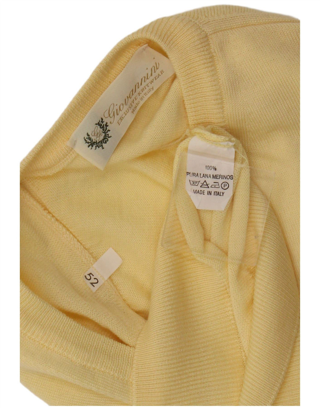 Vintage Herrevest Tank Top IT 52 Stor Gul Merinould