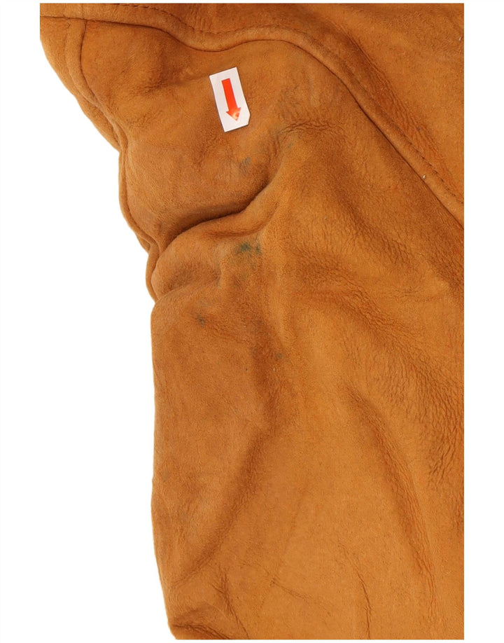 Vintage Dame Shearling Jacket IT 46 Stor brunt læder