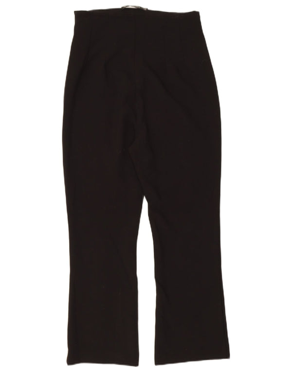 Zara Dame Bootcut Cropped Trousers W26 L23 Sort