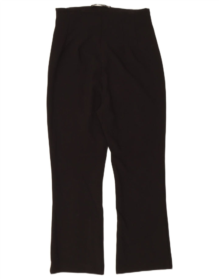 Zara Dame Bootcut Cropped Trousers W26 L23 Sort