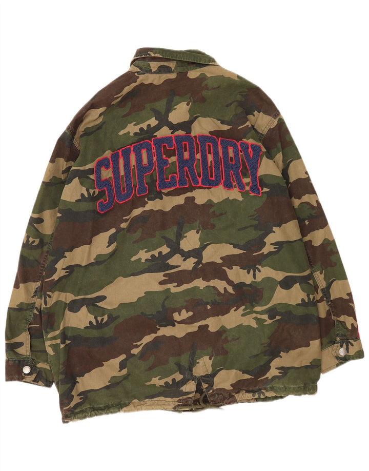 Superdry Graphic Utility Jacket UK 14 Large Khaki Camouflage