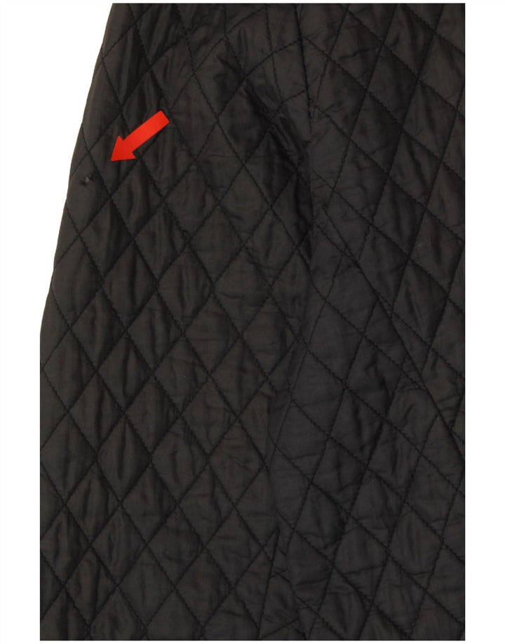 BARBOUR Quiltet jakke til kvinder UK 14 Stor sort nylon