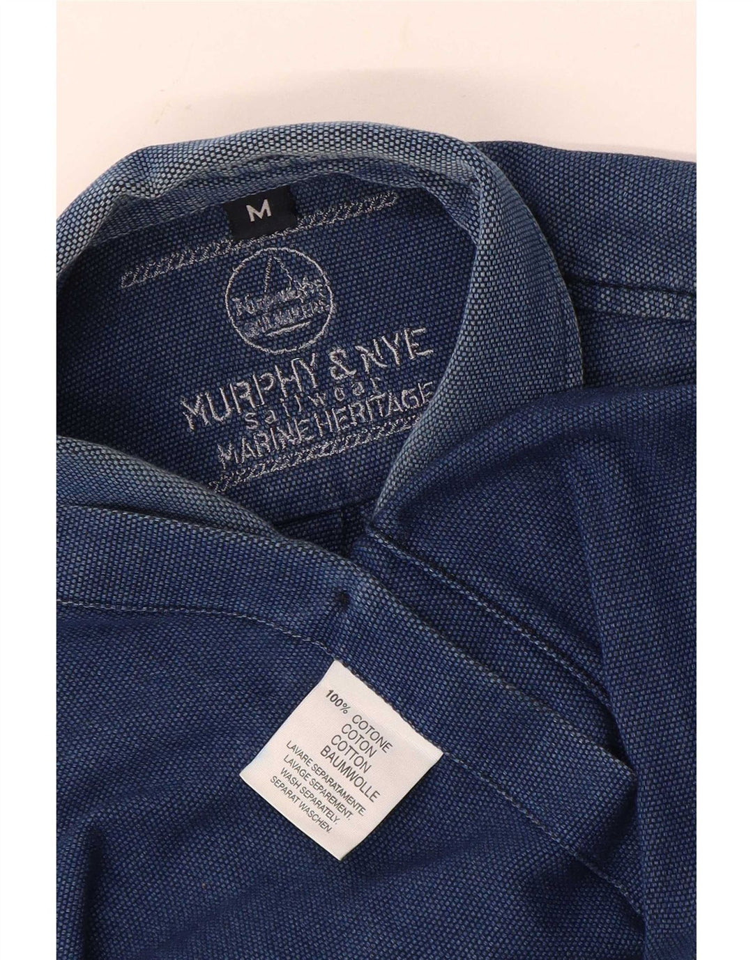 Murphy & Nye Herre Sailwear Shirt Medium Blue Cotton