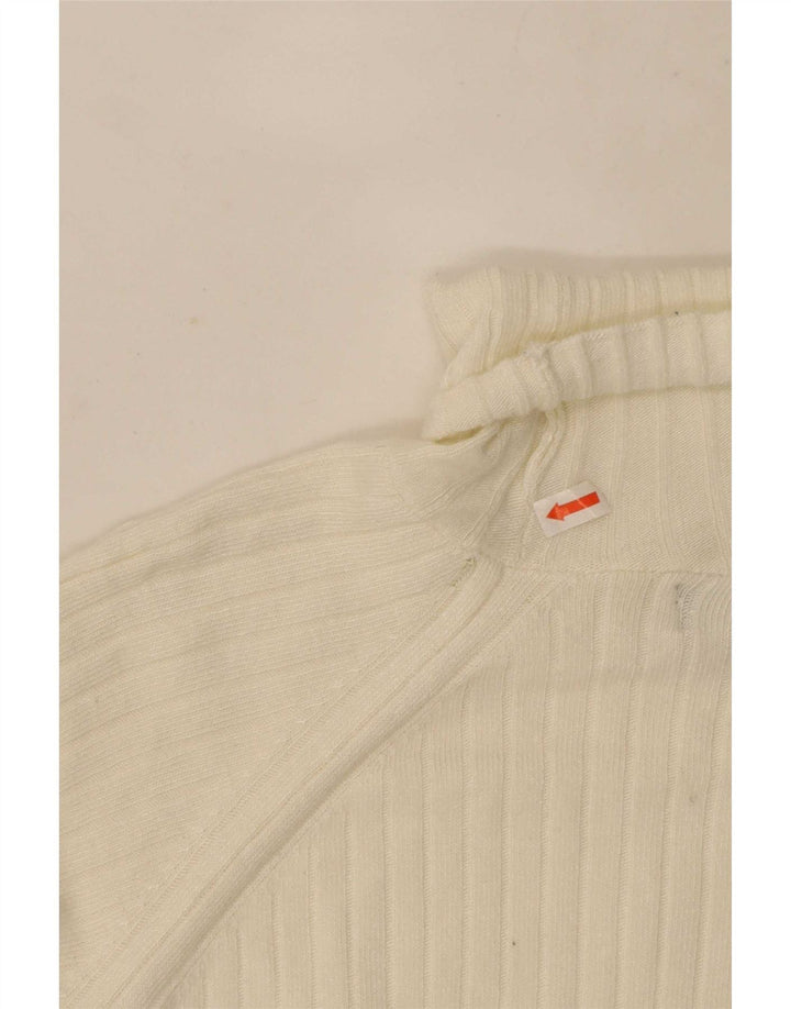 Zara Herre Rullehalstrøje Sweater Stor Hvid Viscose