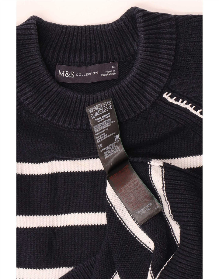 Marks & Spencer Herre sweater med rund hals, medium marineblå stribet