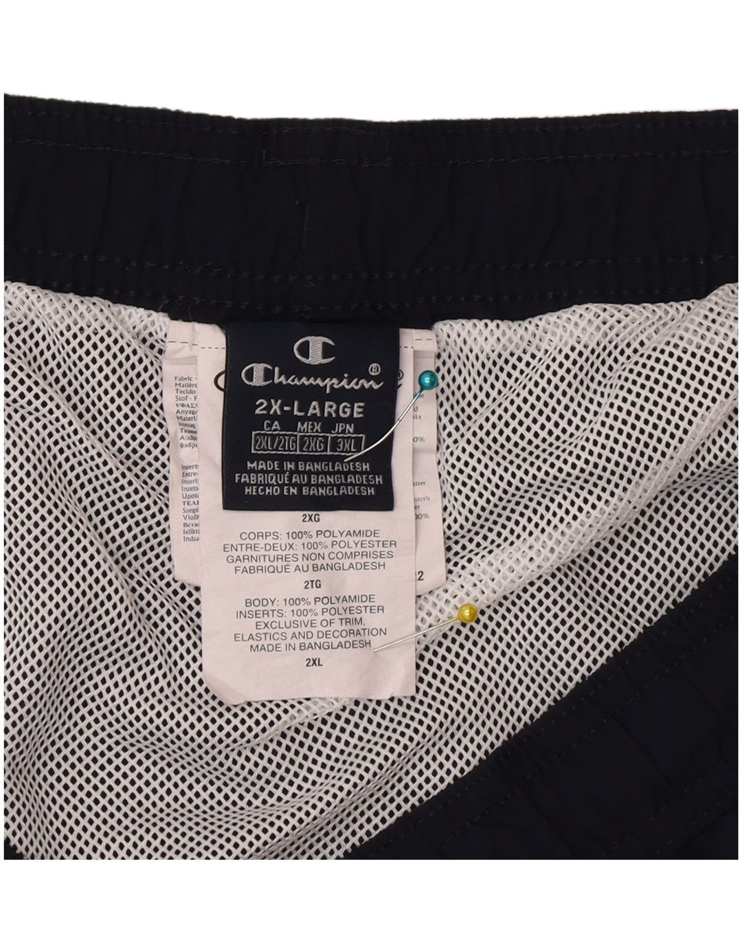 Champion Badeshorts til mænd 2XL Navy Blue Colourblock Polyester
