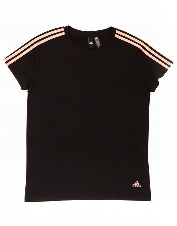 Adidas Dame T-Shirt Top UK 24/26 2XL Sort Polyester