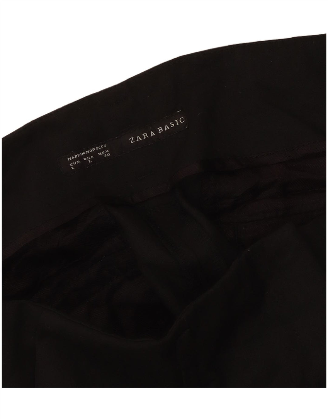 Zara Dame Slim Chino Bukser Large W34 L30 Sort