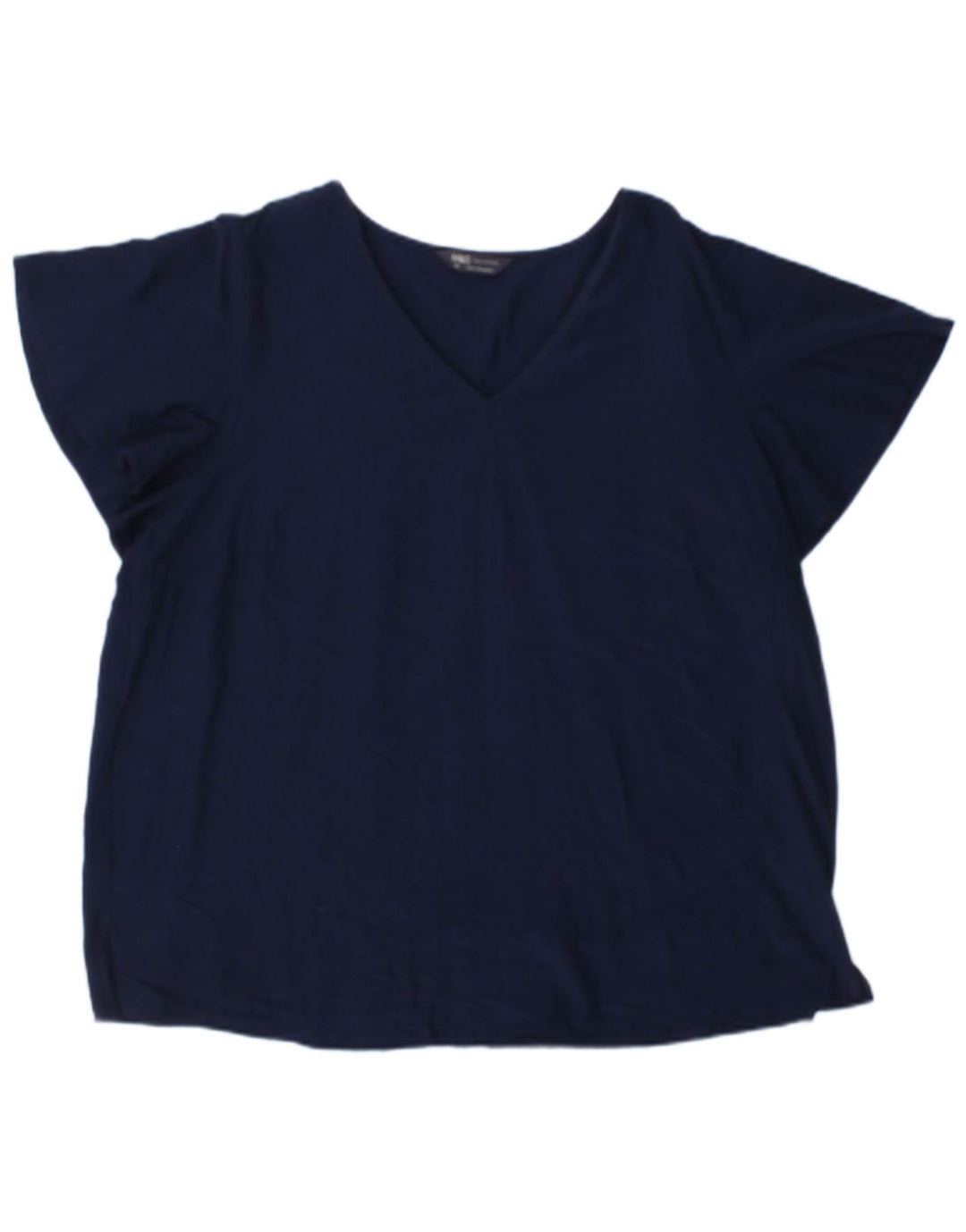 Marks & Spencer Damebluse Top UK 20 2XL Navy Blue Viscose