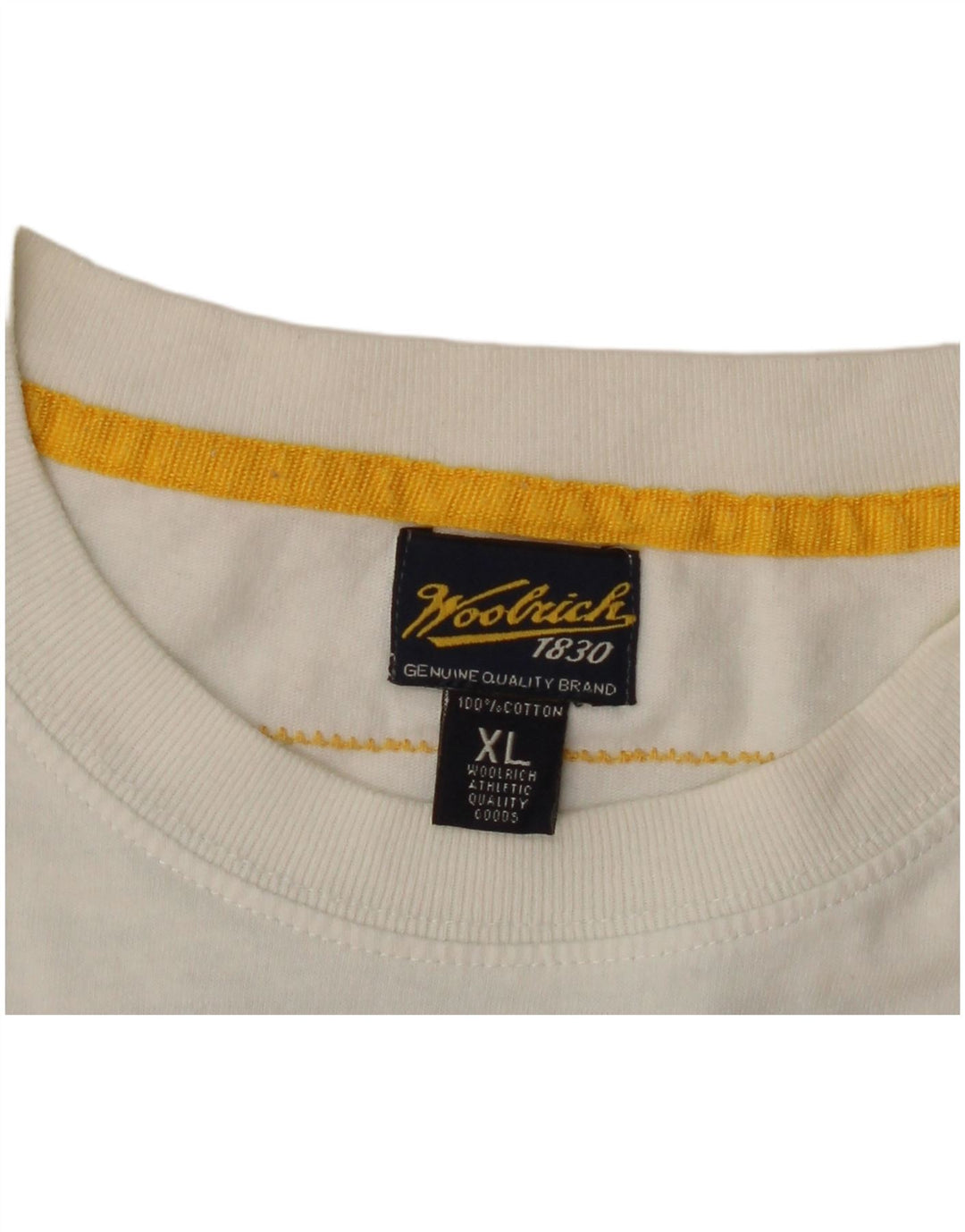 Woolrich Herre Grafisk T-Shirt Top XL Hvid Bomuld