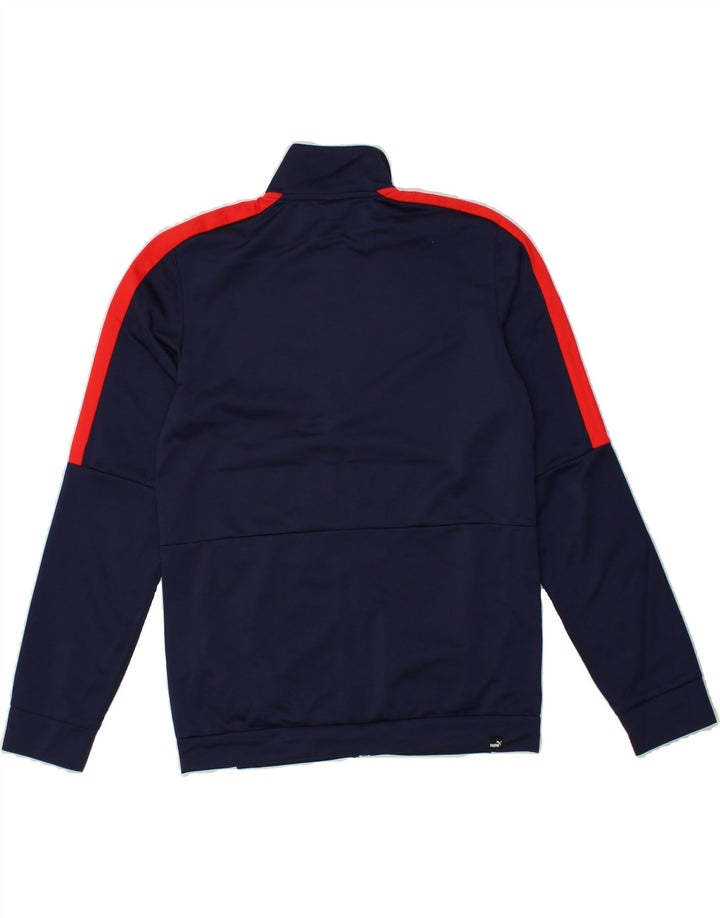 PUMA Boys Tracksuit Top Jacket 13-14 Years XL Navy Blue Colourblock Vintage Puma and Second-Hand Puma from Messina Hembry 