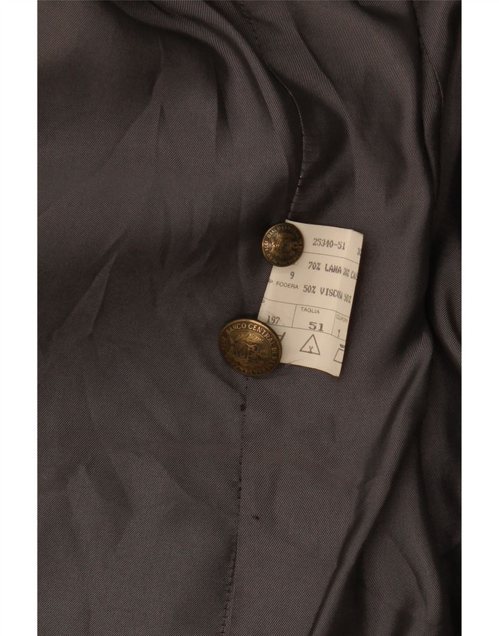 Vintage dame 2-knaps blazerjakke IT 51 2XL grå uld